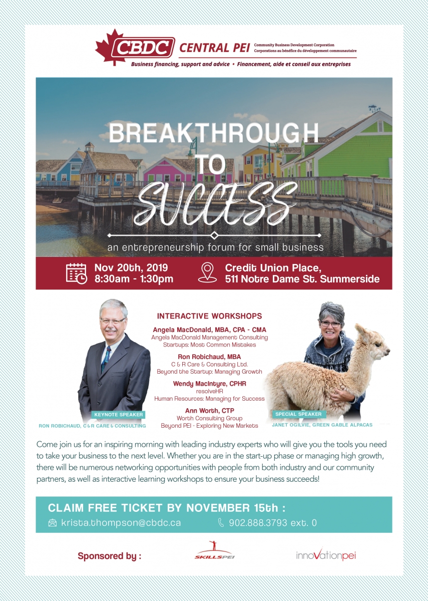 Business Development Seminar in Summerside, PEI CBDC